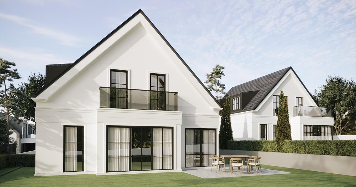 Das neue Wohngefühl. Ein modernes Doppelhaus und ein Einfamilienhaus.